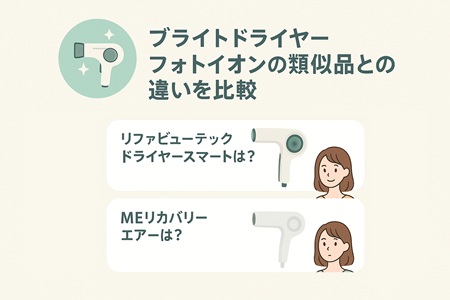 ブライトドライヤーフォトイオンの類似品と違いの比較