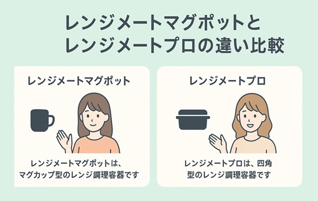 レンジメートマグポットMCS003Aとレンジメートプロとの違い比較