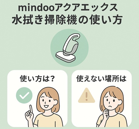 mindooアクアエックス水拭き掃除機の使い方