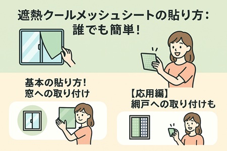 遮熱クールメッシュシートの貼り方：誰でも簡単！