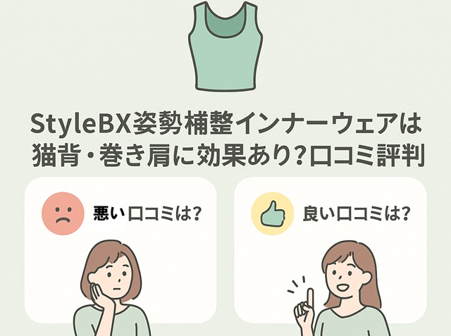 StyleBX姿勢補整インナーウェアは猫背・巻き肩に効果あり？口コミ評判を徹底解析！