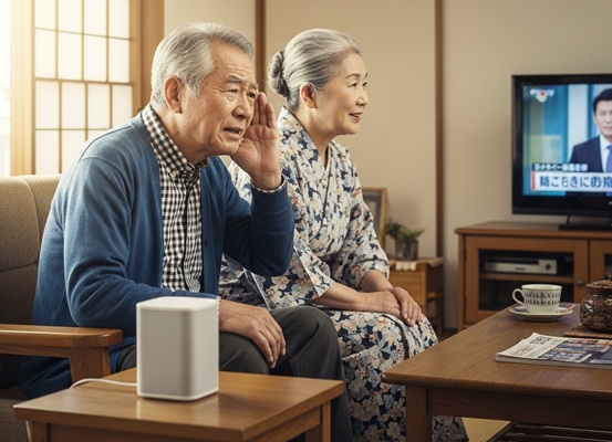 高齢者　スピーカー　画像