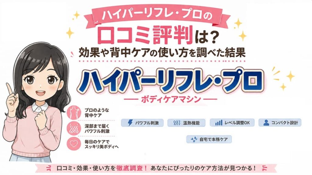 ハイパーリフレ・プロの本体と口コミ評判・背中ケアの使い方・効果の調査結果をイメージした見出し画像